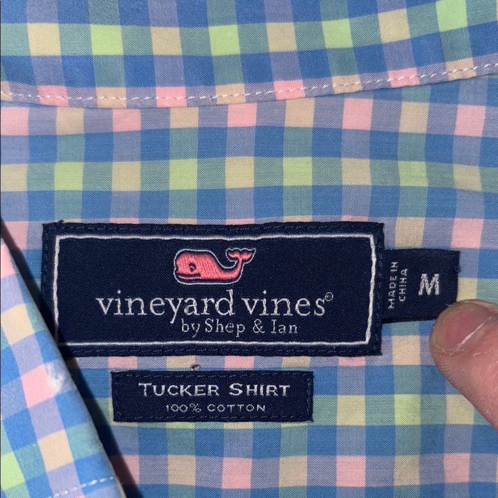 Vineyard Vines Mens M Cotton Tucker Plaid Long Sleeve Button Down Shirt